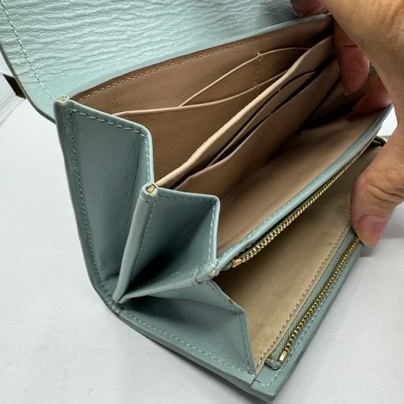 Chloe Paddington Mini Lock Long Light Blue Leather Wallet 20589 Box & Dustbag - Picture 5 of 8